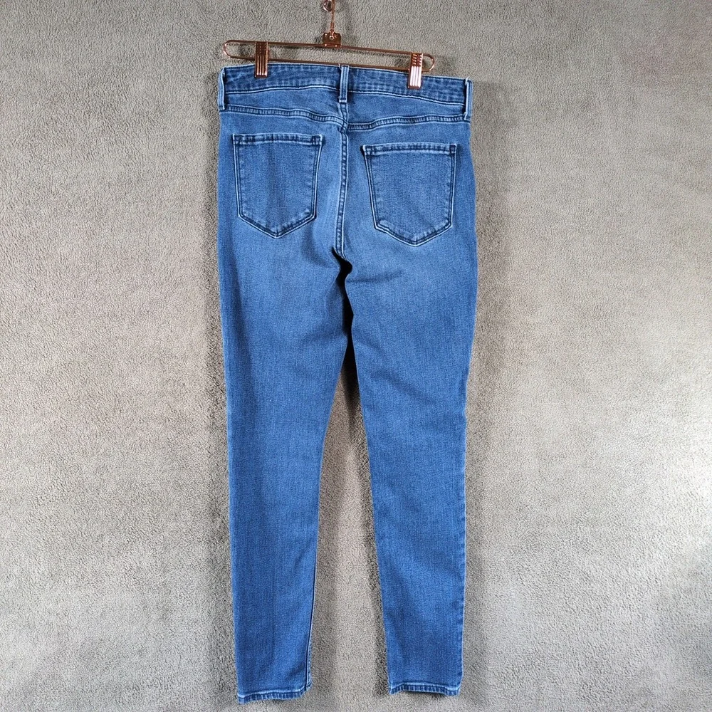 Old Navy Super Skinny Jeans Womens 8 High Rise‎ Blue Medium Wash Denim Stretch